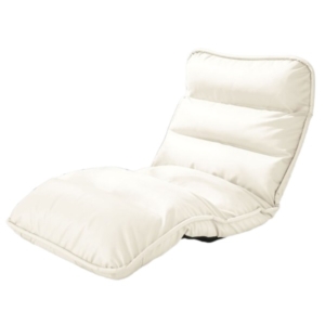 座椅子 フロアチェア ひじ無ワイド レザー調 リクライニング NEW収納簡単低反発もこもこ座椅子