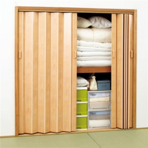 パネルドア 間仕切り 窓なしタイプ 2枚組 パネル扉 ジャバラ式 目隠し パーテーション