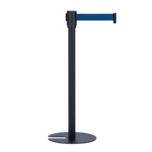 テラモト ベルトパーテーションスタンドUN ベルト青 組立式