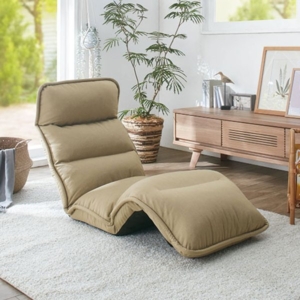 座椅子 フロアチェア ひじ無スリム (ファブリック) リクライニング NEW収納簡単低反発もこもこ座椅子