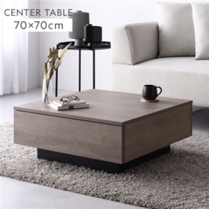 センターテーブル 正方形 引き出し 2杯付き ローテーブル リビング ダイニング インテリア家具