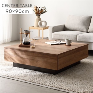 センターテーブル 正方形 シャビーオーク 引き出し 3杯付き ローテーブル リビング ダイニング インテリア家具