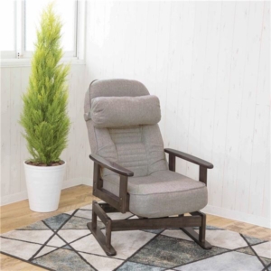 高座椅子 ベージュ 360度 回転式 折りたたみ式 5段階 リクライニング 木製 肘付き 低反発ウレタン リビング 完成品 代引不可