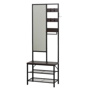 多機能ハンガーラック ミラー付き 組立式 代引不可