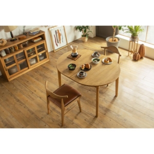 アルグ ダイニングテーブル 約120-150cm 楕円伸張 組立式 代引不可