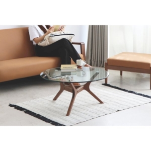 WT アモール ガラスリビングテーブル BR 組立式 代引不可