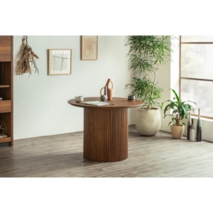 UP ロペス 円形ダイニングテーブル BR 組立式 代引不可