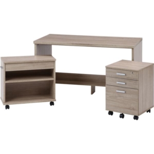 デスク3点セット オーク 組立品 代引不可