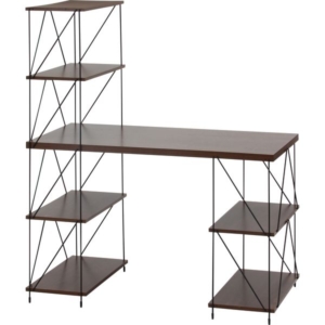 ラック付きワイヤーデスク BR ミディアム 組立品 代引不可