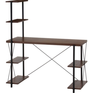 ワイヤーロック片袖デスク BR ミディアム 組立品 代引不可