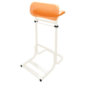 テンポラリーチェア EX オレンジ/ミルキー 折りたたみ 立ち仕事 接客 立ち作業 レジ打ち 補助 椅子 日本製 代引不可