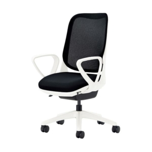 ライオン事務器 オフィスチェアー RIDE ライド サークルアームタイプ ホワイトフレーム 脚ベース：ホワイト NO.3561F-W 1脚