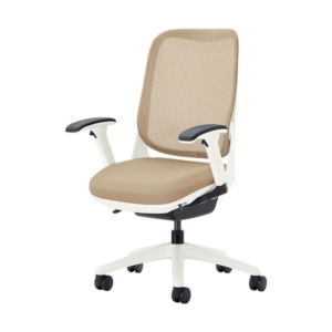 ライオン事務器 オフィスチェアー RIDE ライド フレキシブルアームタイプ フレーム 脚ベース：ホワイト サンドベージュNO.3562F-W 1脚