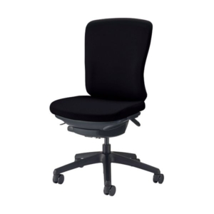 ライオン事務器 オフィスチェアー（バーサル） シェル ミドルバック／フレキシブルアーム 脚ベース：ブラック 布張り：ブラックNo.3517F-K 1脚
