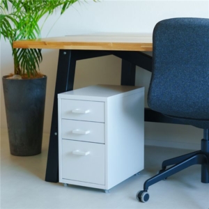 2個セット くらしのストレージワゴン3段(/白) オフィス デスクワゴン スチール キャビネット 引出し モダン 書類収納 サイドワゴン 収納 韓国インテリア 業務用 組立品 NK-480