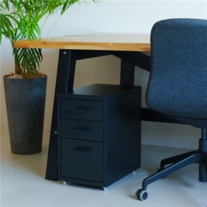 2個セット くらしのストレージワゴン3段(/黒) オフィス デスクワゴン スチール キャビネット 引出し モダン 書類収納 サイドワゴン 収納 韓国インテリア 業務用 組立品 NK-480