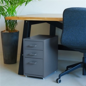 2個セット くらしのストレージワゴン3段(/灰) オフィス デスクワゴン スチール キャビネット 引出し モダン 書類収納 サイドワゴン 収納 韓国インテリア 業務用 組立品 NK-480