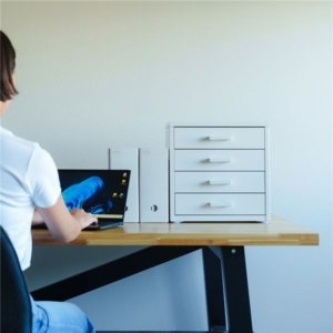 2個セット くらしのストレージボックス4段(/白) オフィス 卓上収納 スチール 引出し 小物入れ オーガナイザー 収納 引出し モダン インテリア 文房具収納 書類収納 韓国インテリア 組立品 NK-482