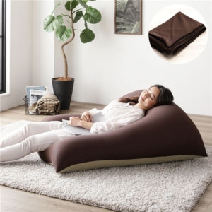 ビーズクッション用 別売り 替え カバー 単品 カーキ 約110cm 71cm 特大 日本製 吸水 速乾 帯電防止 洗える 代引不可