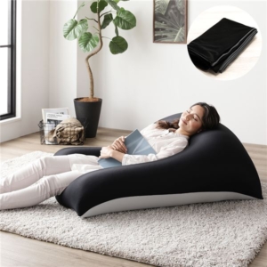 ビーズクッション用 別売り 替え カバー 単品 ライトグレー 約110cm 71cm 特大 日本製 吸水 速乾 帯電防止 洗える 代引不可