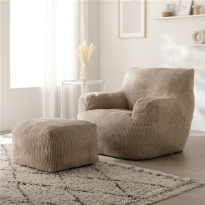 圧縮ウレタン クッションソファ ＋ オットマン セット コーデュロイ 洗える カバーリング ソファ