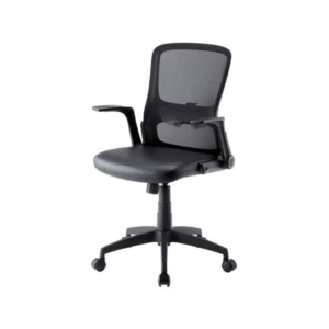 サンワサプライ メッシュチェア 肘跳ね上げ可能 スタイリッシュなデザイン スタンダード レザー張りモデル NC-NET21VBK 組立品