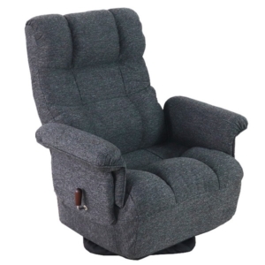 高座椅子 ワイド 回転式 手元レバーガス式 無段階 リクライニング スチールフレーム ポケットコイル 代引不可