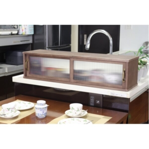 アンティーク風カウンター上収納庫