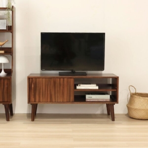 モンキーポッド突板 ローボード 代引不可