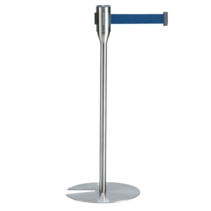 ベルトパーテーション スリム 3.3m ベルト青 屋内用 テラモト 案内 整列 誘導 仕切り 組立品