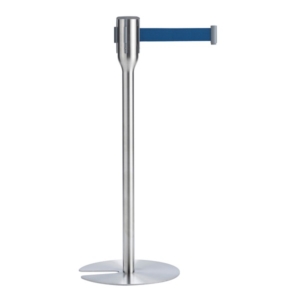 ベルトパーテーション スリム 5.5m ベルト青 屋内用 テラモト 案内 整列 誘導 仕切り 組立品