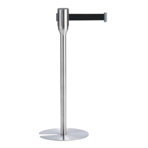 ベルトパーテーション スリム 5.5m ベルト黒 屋内用 テラモト 案内 整列 誘導 仕切り 組立品