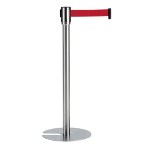 ベルトパーテーション スタンドUN ステン ベルト赤 屋内用 テラモト 案内 整列 誘導 仕切り 組立品