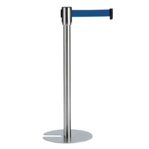 ベルトパーテーション スタンドUN ステン ベルト青 屋内用 テラモト 案内 整列 誘導 仕切り 組立品