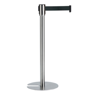 ベルトパーテーション スタンドUN ステン ベルト黒 屋内用 テラモト 案内 整列 誘導 仕切り 組立品