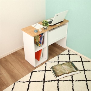 日本製 サイドラック付きワークデスク 組立品 国産 代引不可