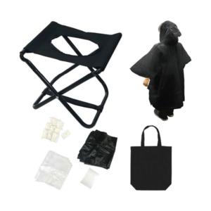 （まとめ） オーナメントトイレチェア付き携帯トイレセット 1セット 5セット